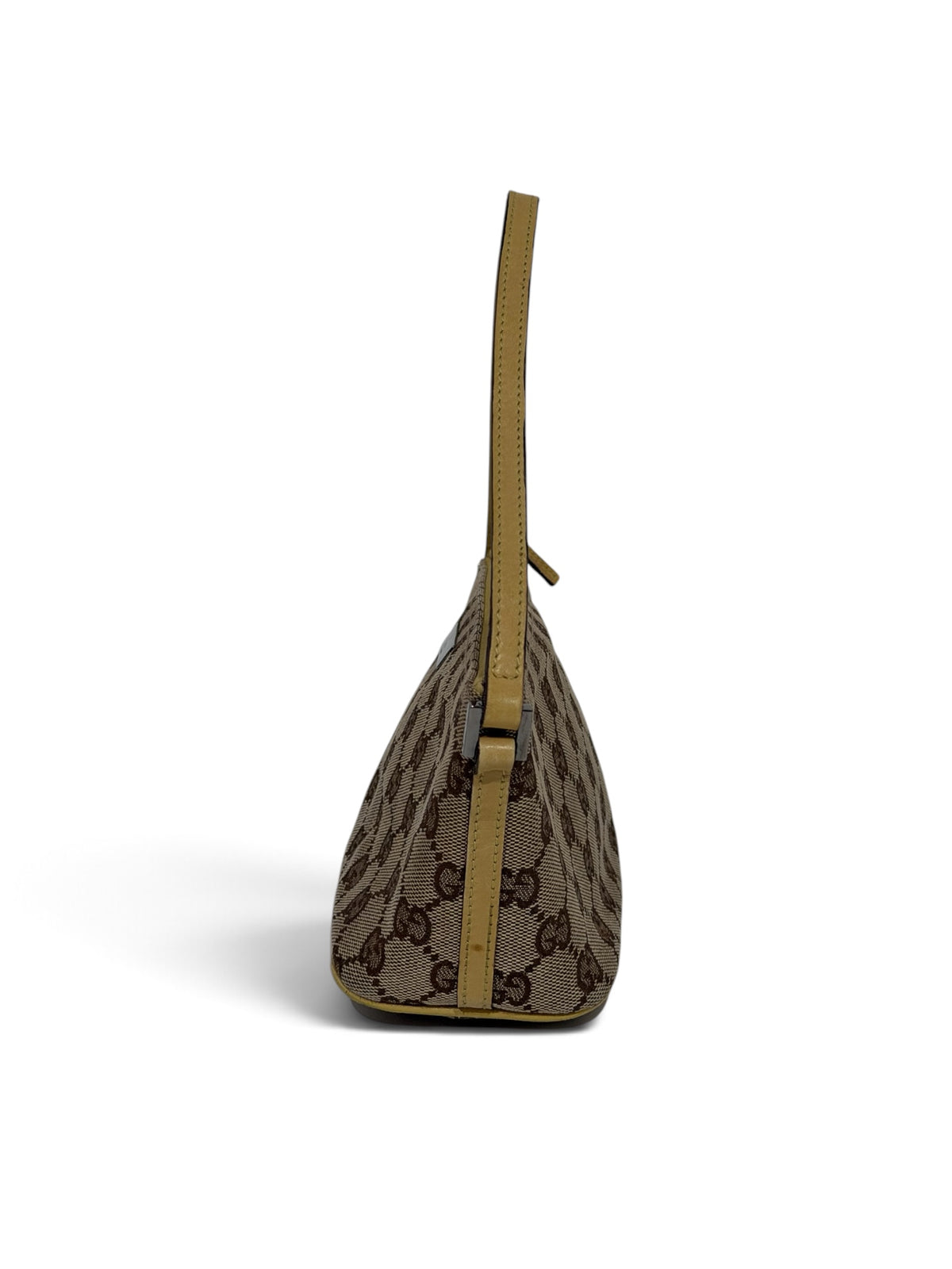 Gucci Vintage GG Canvas Boat Pochette - Beige & Yellow