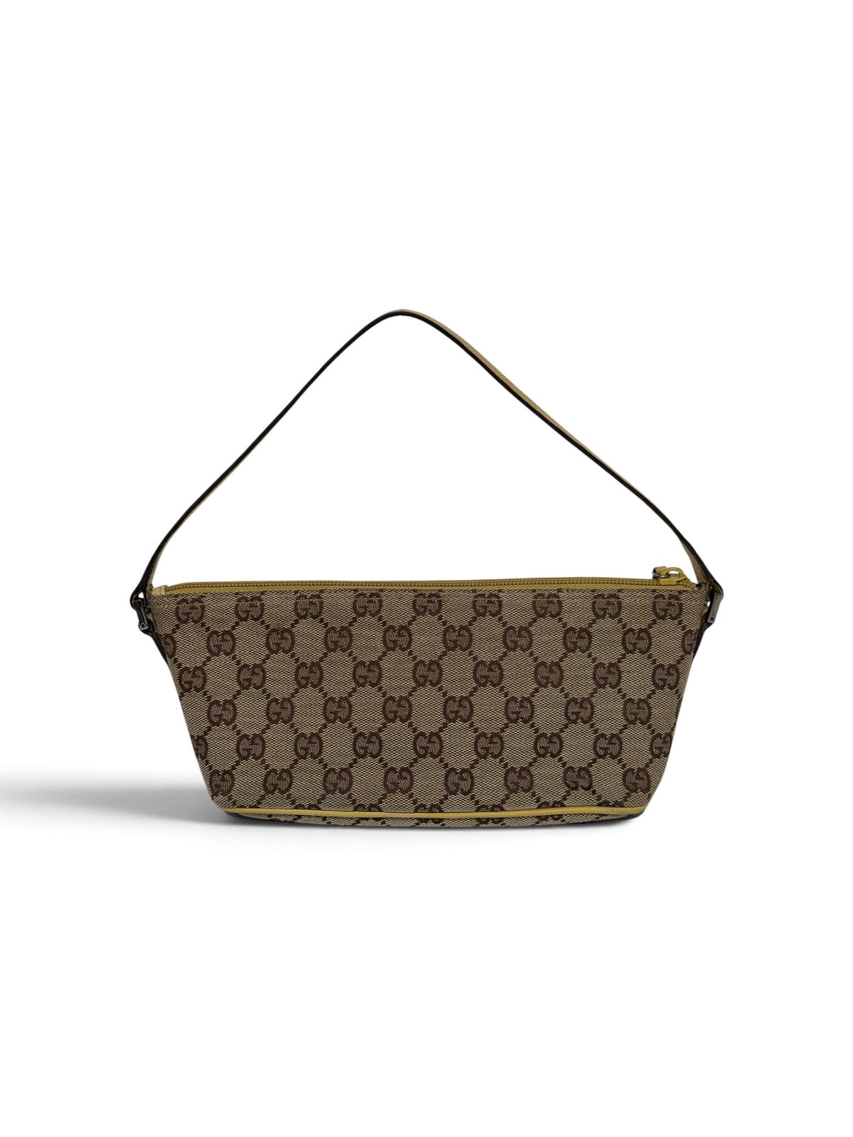 Gucci Vintage GG Canvas Boat Pochette - Beige & Yellow