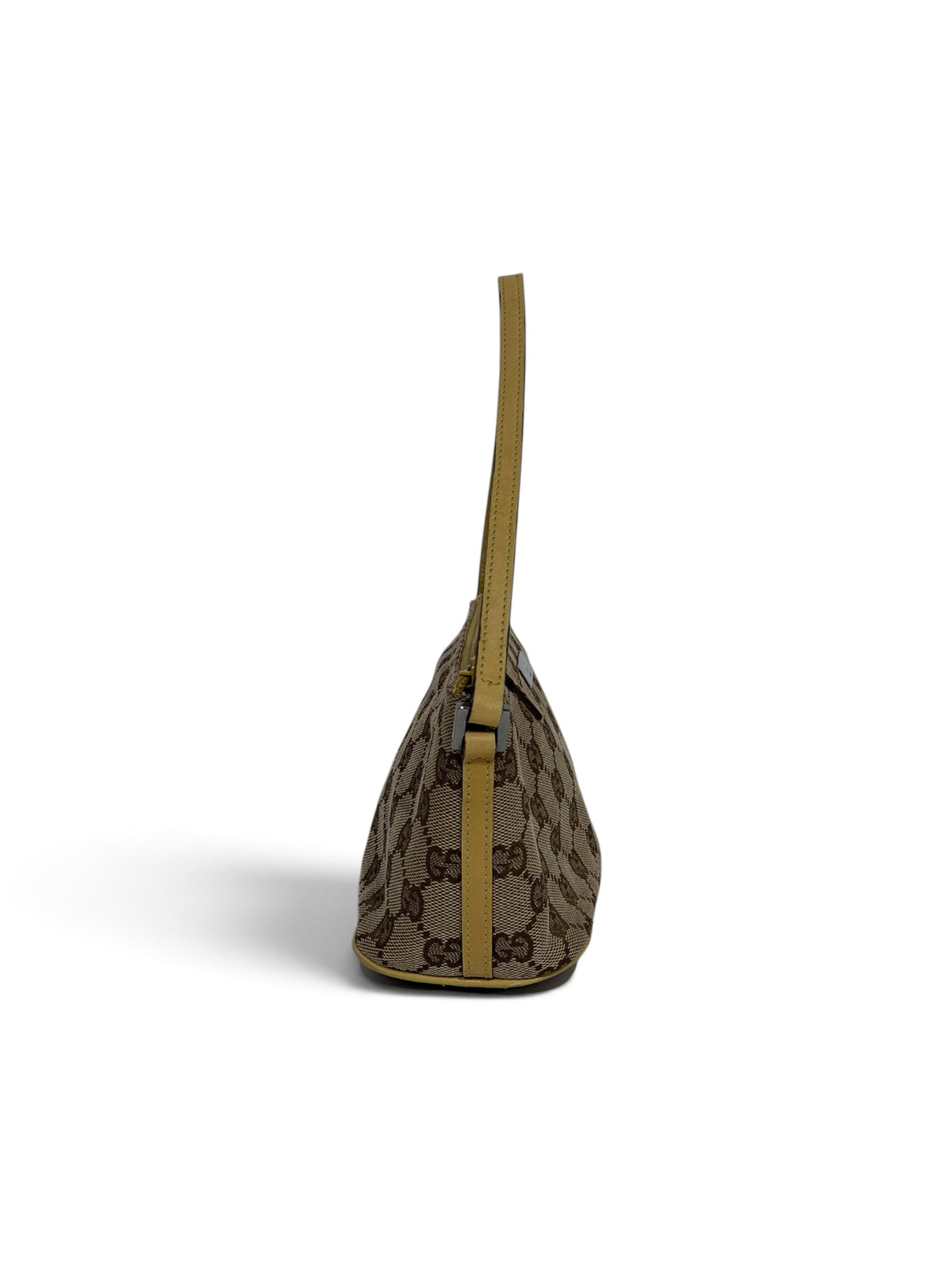 Gucci Vintage GG Canvas Boat Pochette - Beige & Yellow