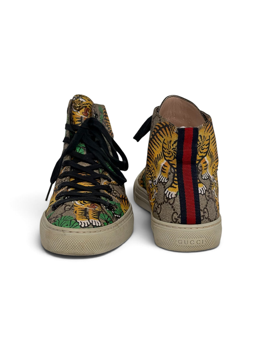 Gucci Major Bengal Tiger GG Supreme High-Top Sneaker.